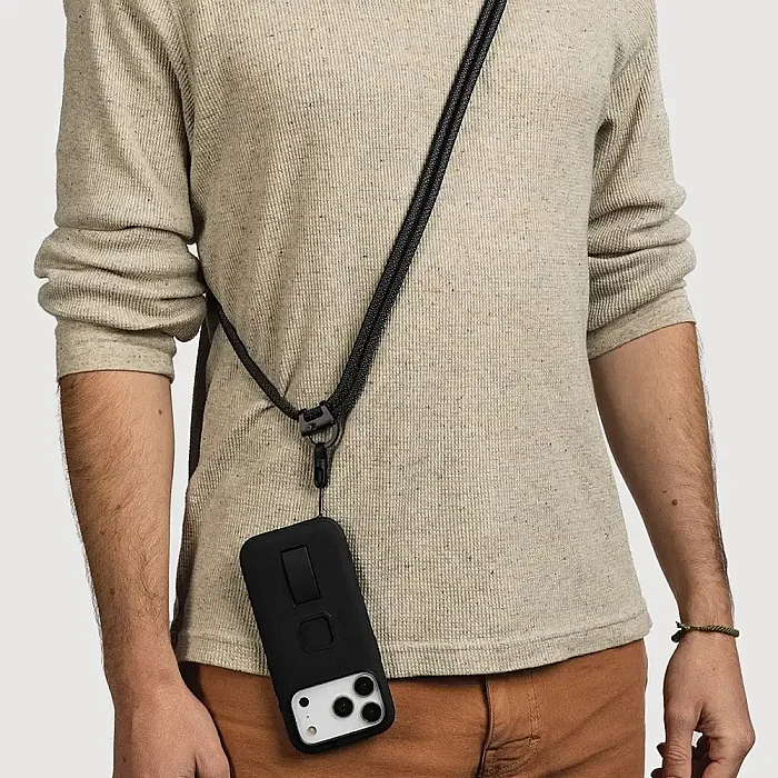 Mobile Crossbody Multi-Strap Çok Fonksiyonlu Telefon ve Aksesuar Askısı - Black - 1